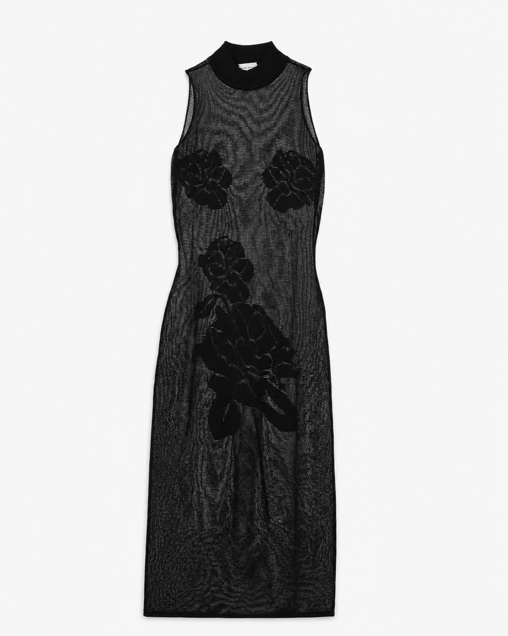 Floral-Appliqué Midi Dress