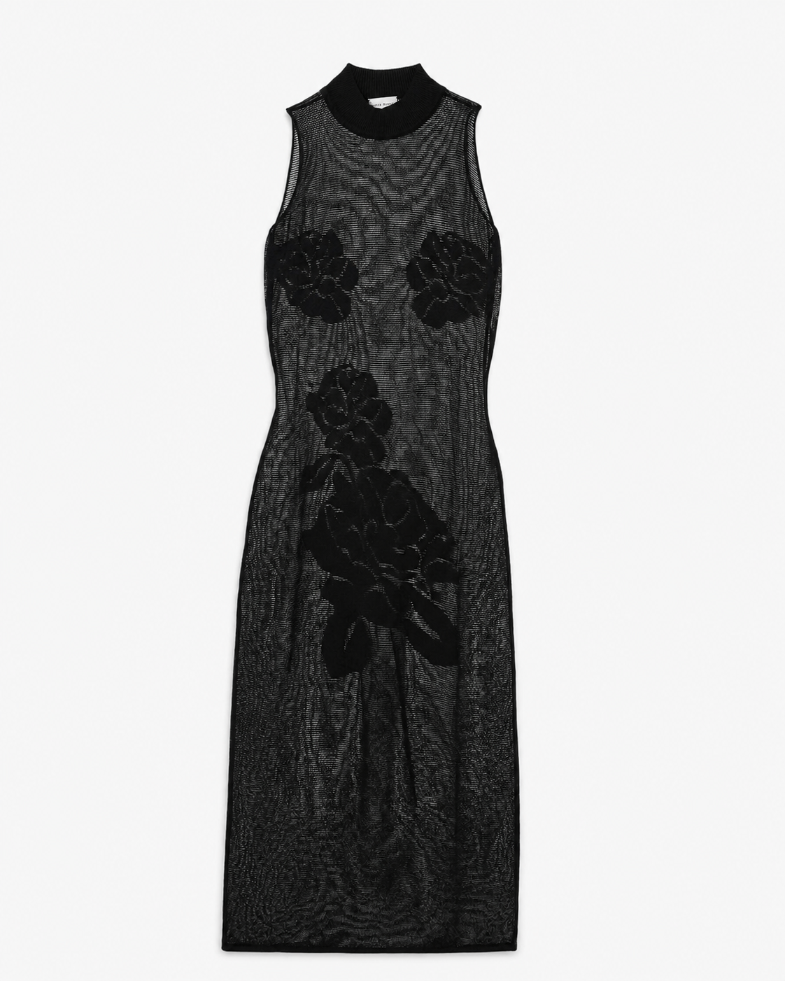 Floral-Appliqué Midi Dress