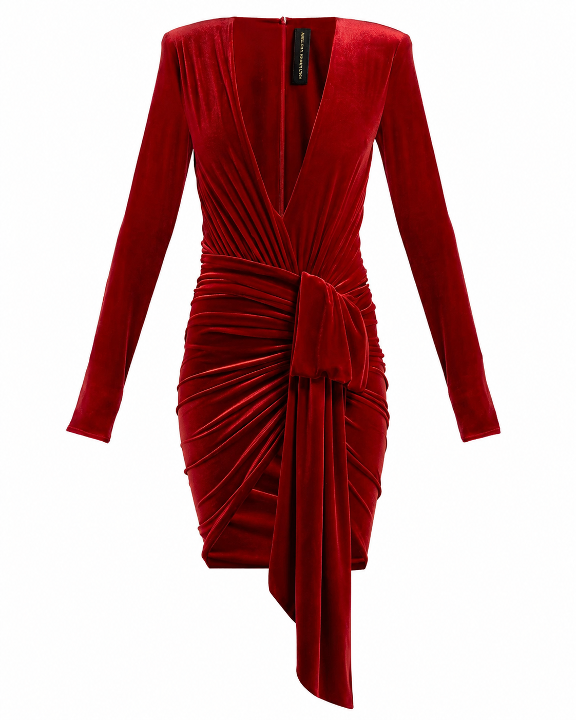 Velvet Draped Mini Dress
