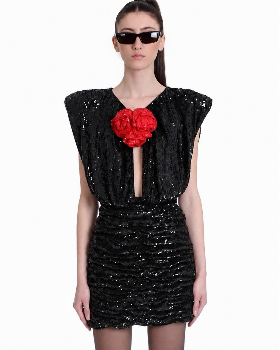 Rosette Noir Dress