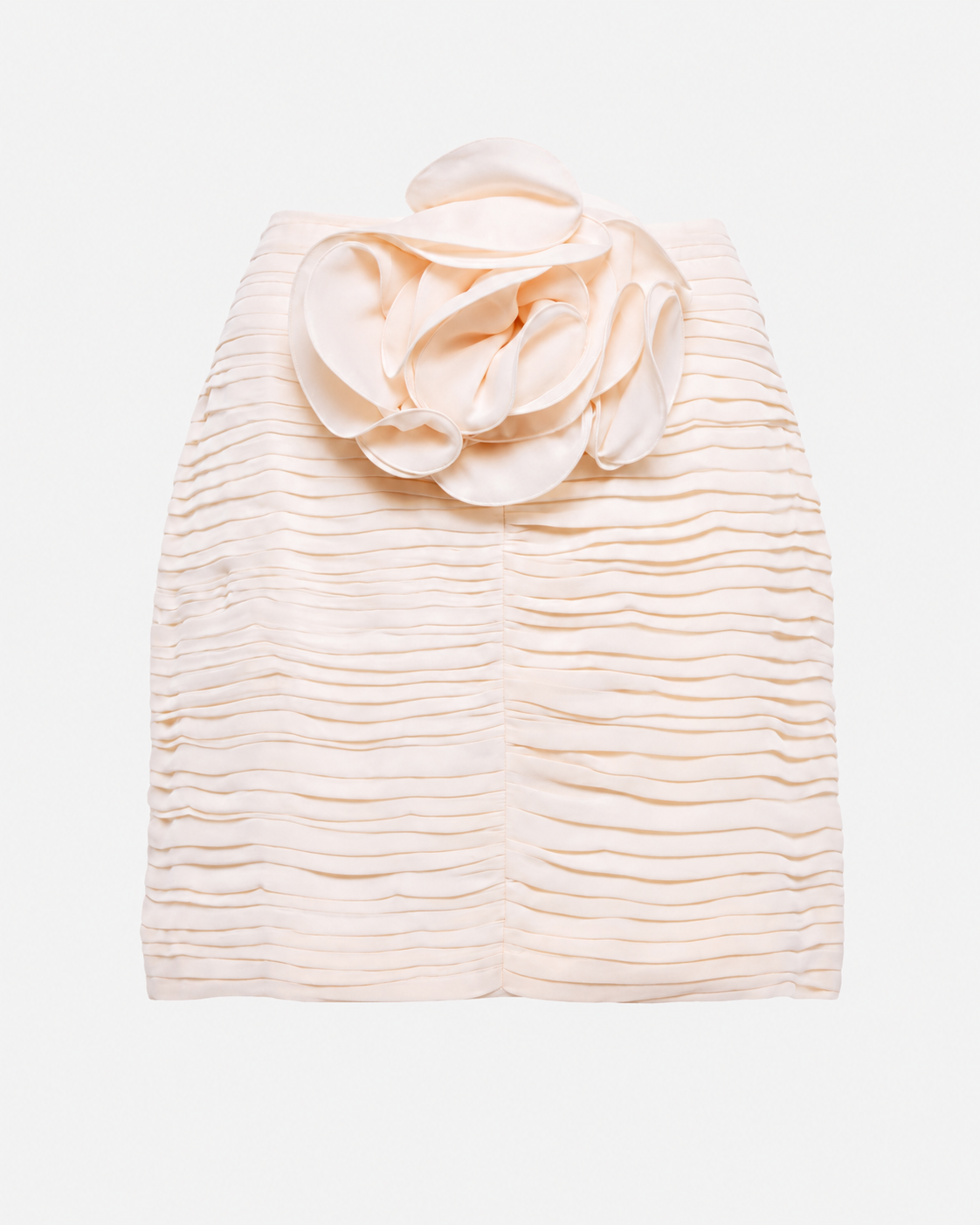 3D Flower-detail Silk Skirt
