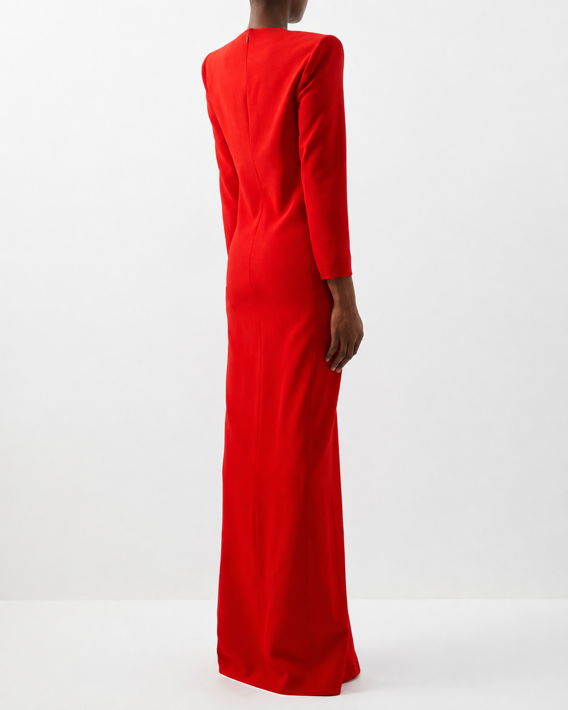 Plunge Neck Column Gown