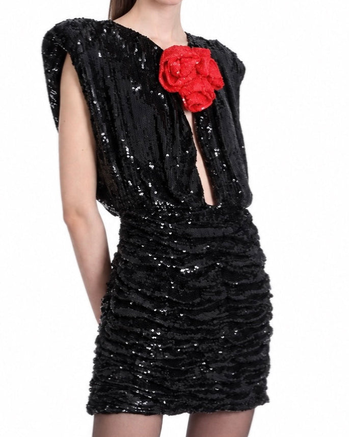 Rosette Noir Dress