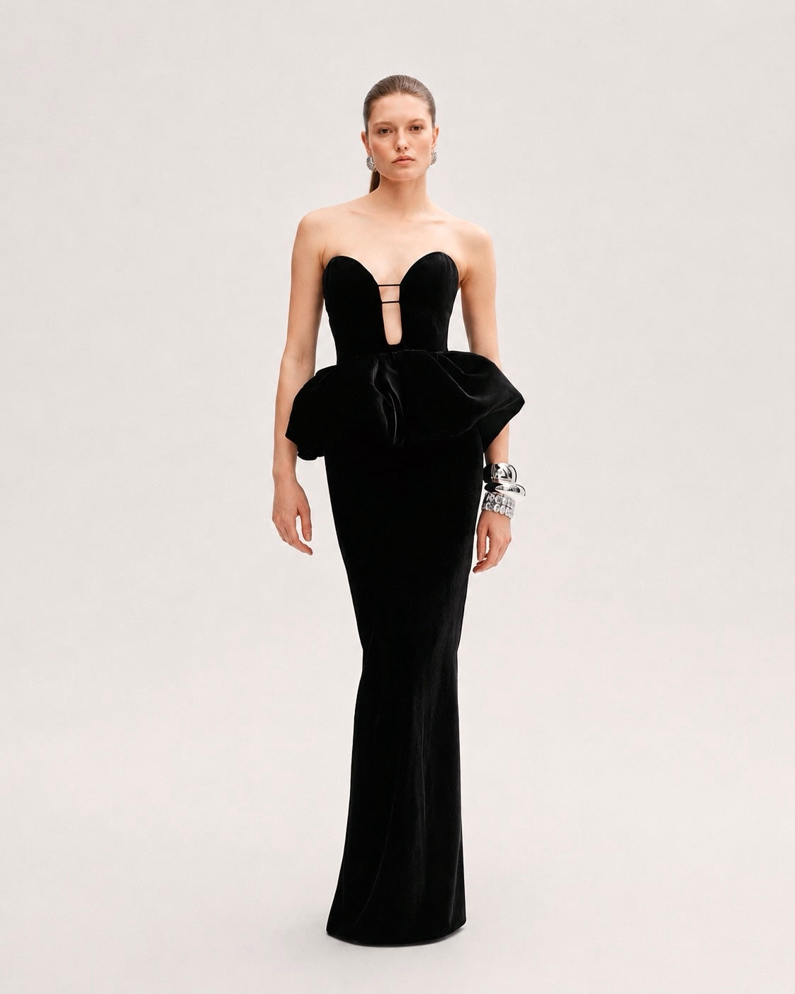 Peplum Velvet Dress