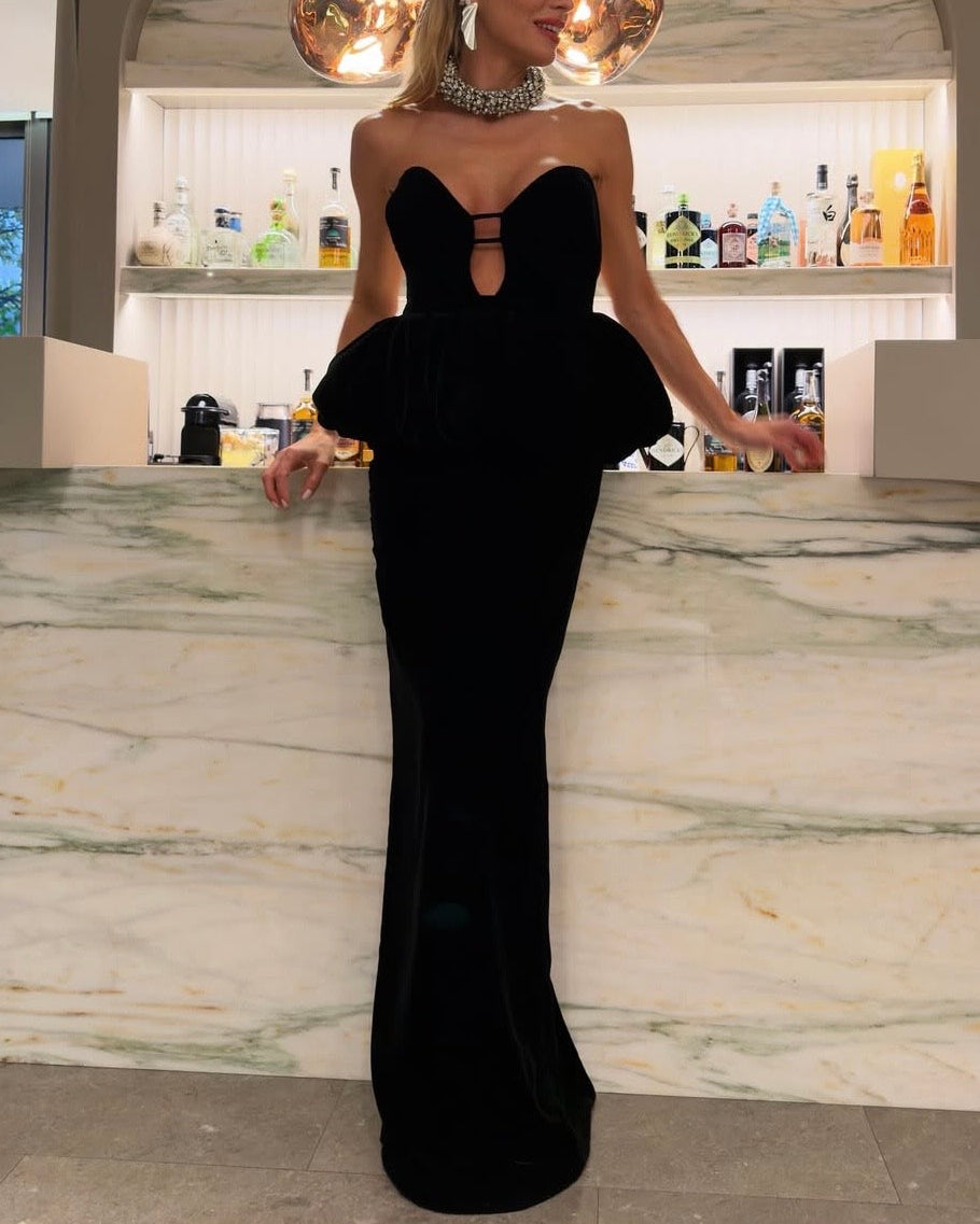 Peplum Velvet Dress