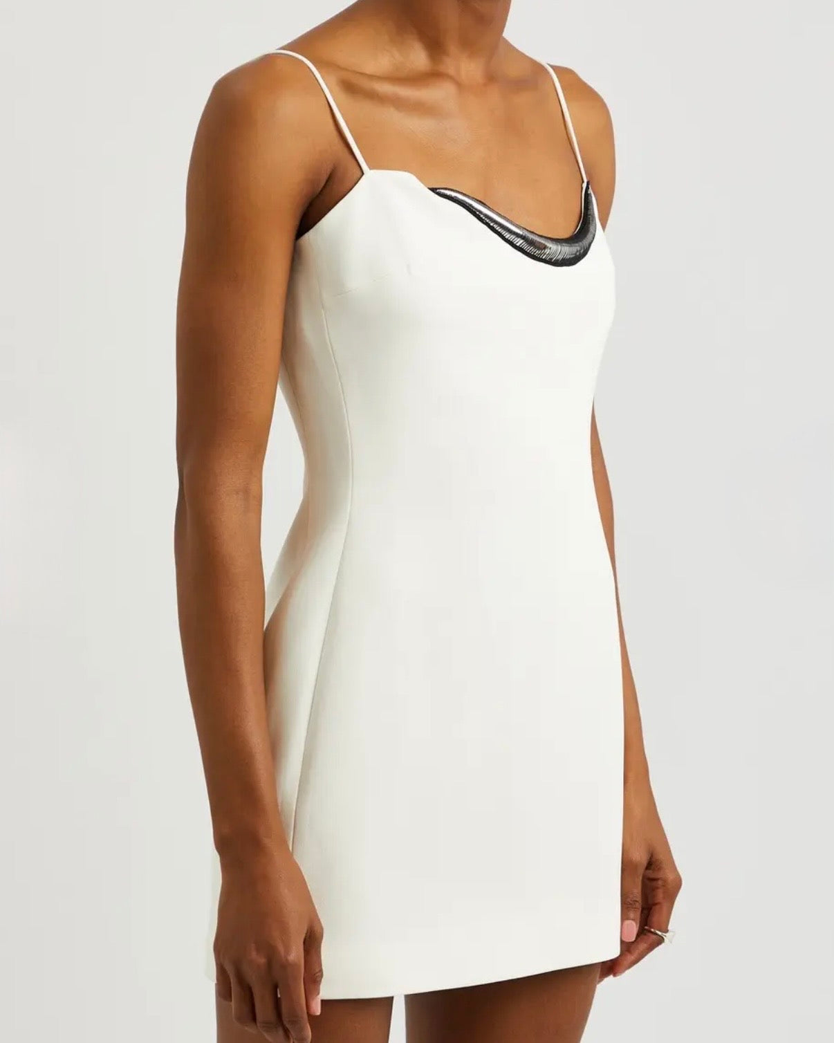 Metal Collar Mini Dress