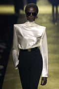 Satin High-Neck Shirt