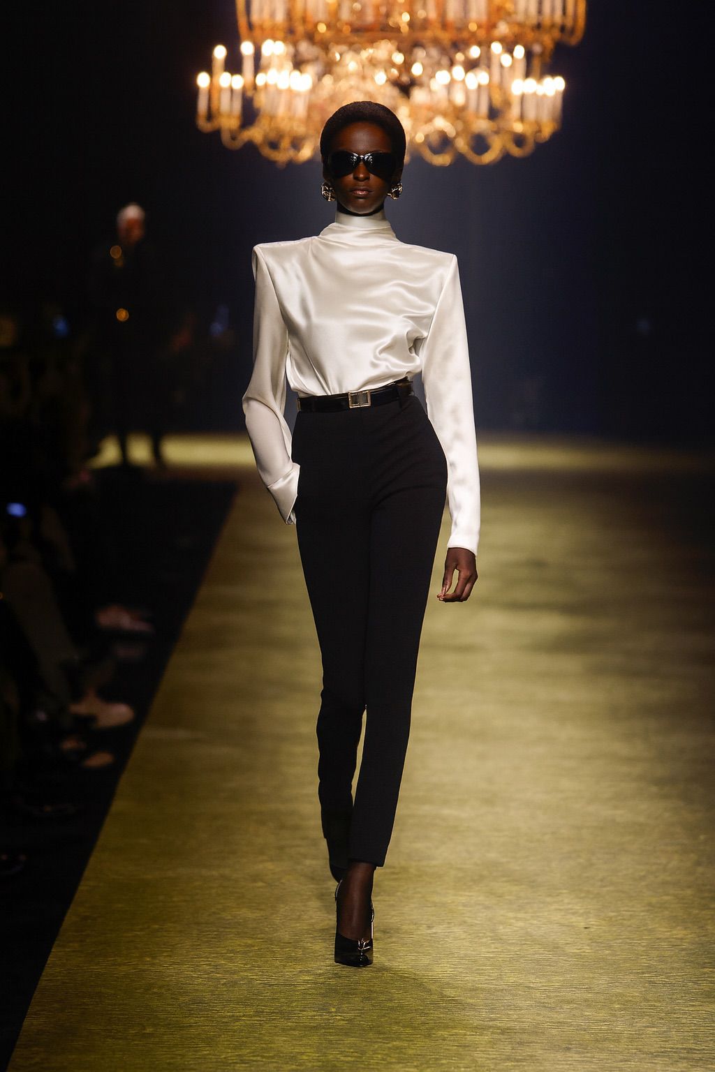 Satin High-Neck Shirt