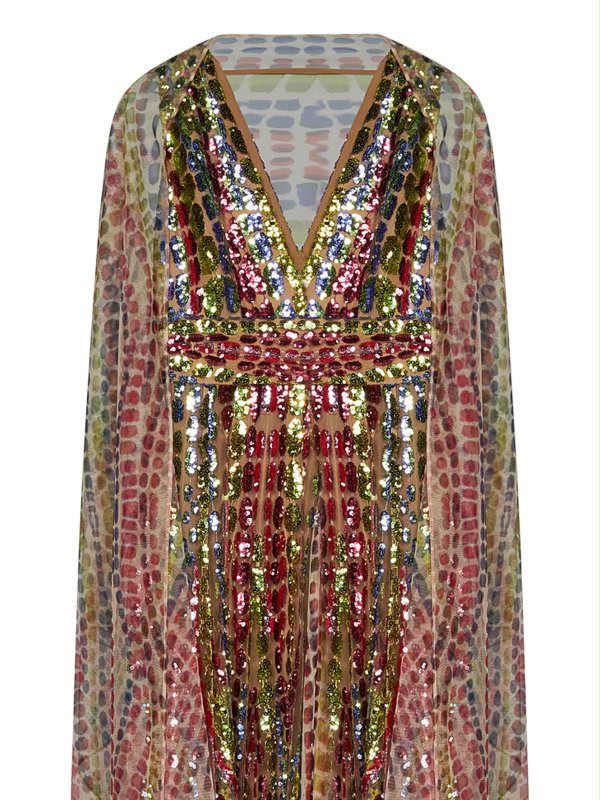 Sequined Caped Dress