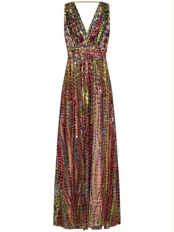 Sequined Caped Dress