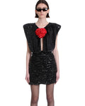 Rosette Noir Dress