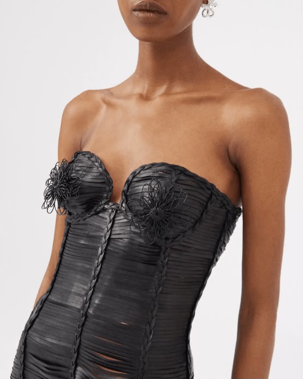 Noir Leather Corset Dress